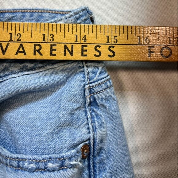 American Eagle Womens Straight Leg Jeans Size 4 Distressed Blue Denim Casual - Picture 7 of 11